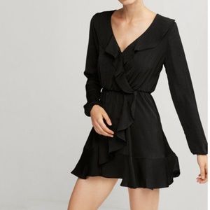 Express fit & flare black mini dress
